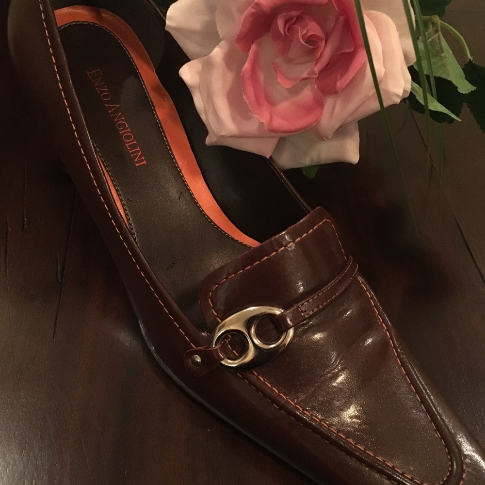 Enzo Angiolini Dark Brown Leather Heels